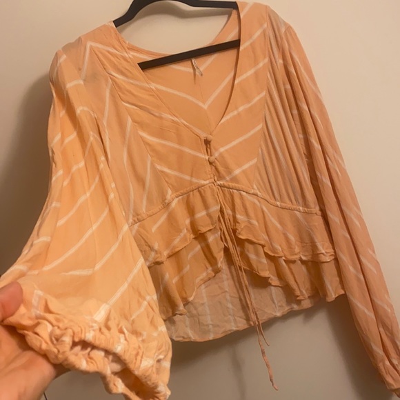 Free People Tops - Free People Ruffle Tie Up Top